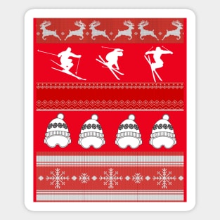 Ugly christmas sweater Ski freestyle Cozy winter funny Magnet